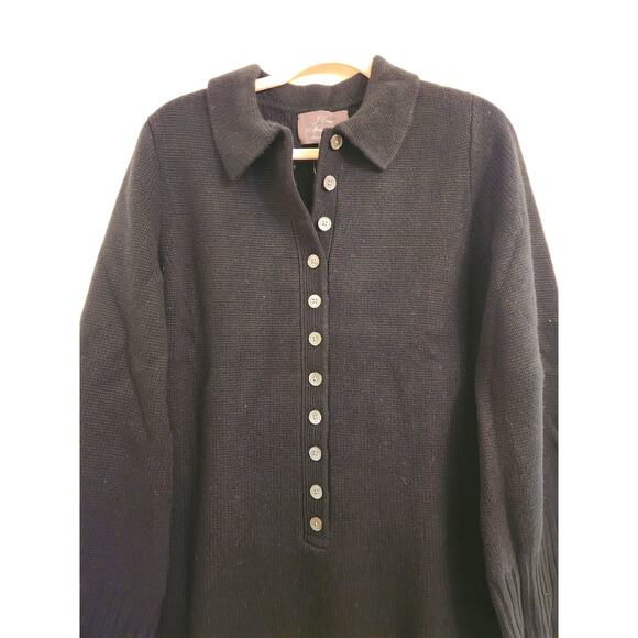 NWT J. Crew Spring Street Cashmere Polo Sweater-Dress Black M - Picture 4 of 10